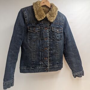 Gap Teddy Bear Lined Jean Jacket Y2K